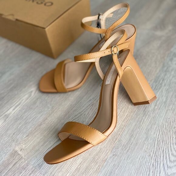 Mango Genuine Leather Sandals Heels - Picture 12 of 16